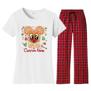 Personalized Custom Name Cute Mouse Christmas Love Mouse Gift Birthday Women's Flannel Pajama Set