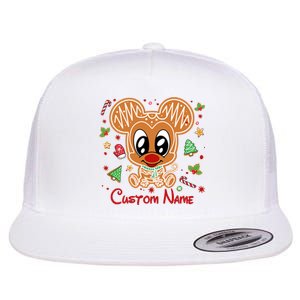 Personalized Custom Name Cute Mouse Christmas Love Mouse Gift Birthday Flat Bill Trucker Hat