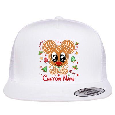 Personalized Custom Name Cute Mouse Christmas Love Mouse Gift Birthday Flat Bill Trucker Hat