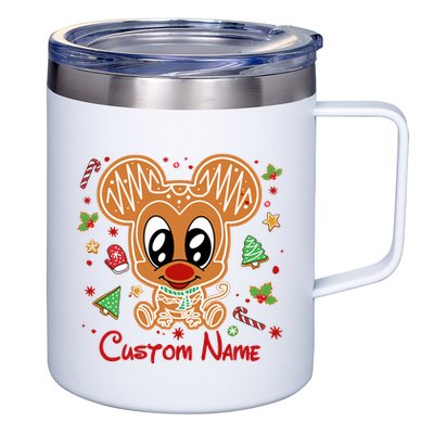 Personalized Custom Name Cute Mouse Christmas Love Mouse Gift Birthday 12oz Stainless Steel Coffee Mug