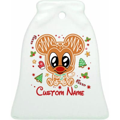 Personalized Custom Name Cute Mouse Christmas Love Mouse Gift Birthday Ceramic Bell Ornament