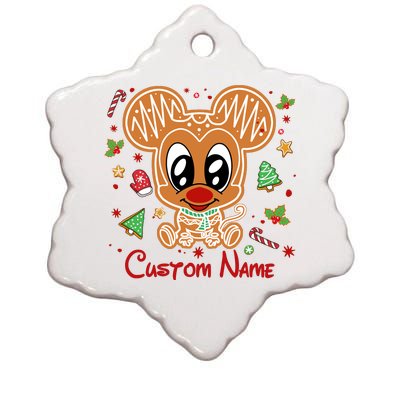 Personalized Custom Name Cute Mouse Christmas Love Mouse Gift Birthday Ceramic Star Ornament