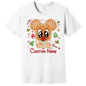 Personalized Custom Name Cute Mouse Christmas Love Mouse Gift Birthday Premium T-Shirt