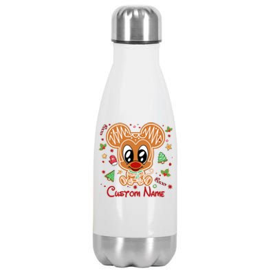 Personalized Custom Name Cute Mouse Christmas Love Mouse Gift Birthday Stainless Steel Insulated Water Bottle