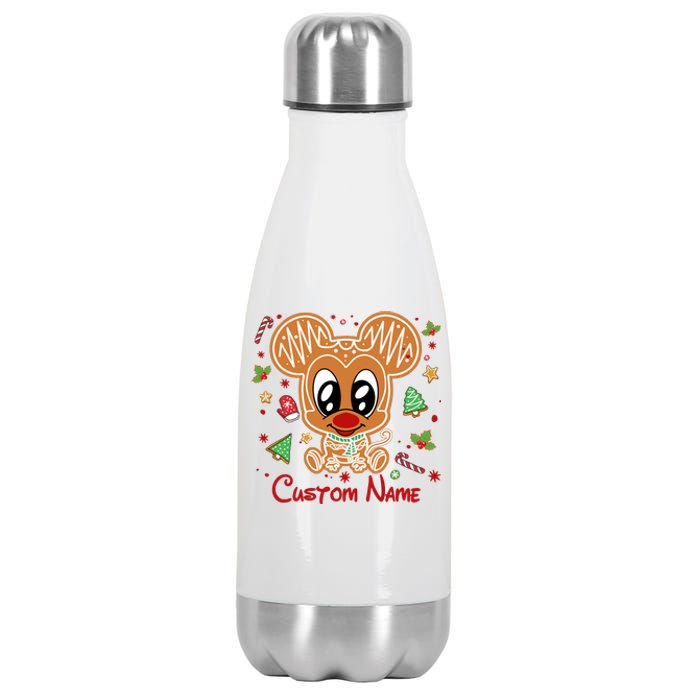 Personalized Custom Name Cute Mouse Christmas Love Mouse Gift Birthday Stainless Steel Insulated Water Bottle