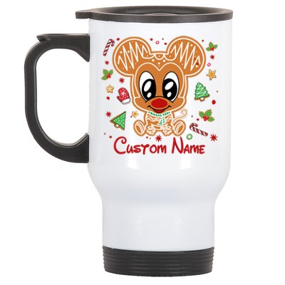 Personalized Custom Name Cute Mouse Christmas Love Mouse Gift Birthday Stainless Steel Travel Mug