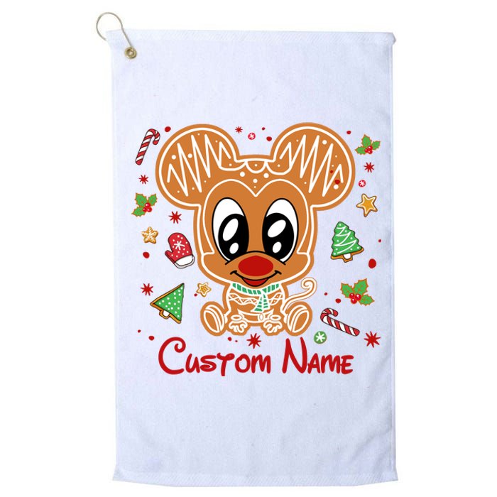 Personalized Custom Name Cute Mouse Christmas Love Mouse Gift Birthday Platinum Collection Golf Towel