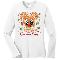 Personalized Custom Name Cute Mouse Christmas Love Mouse Gift Birthday Ladies Long Sleeve Shirt