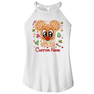 Personalized Custom Name Cute Mouse Christmas Love Mouse Gift Birthday Women's Perfect Tri Rocker Tank