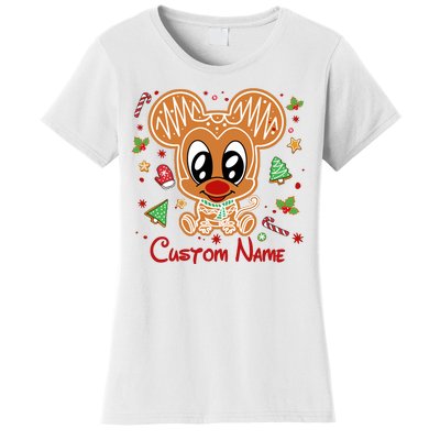 Personalized Custom Name Cute Mouse Christmas Love Mouse Gift Birthday Women's T-Shirt