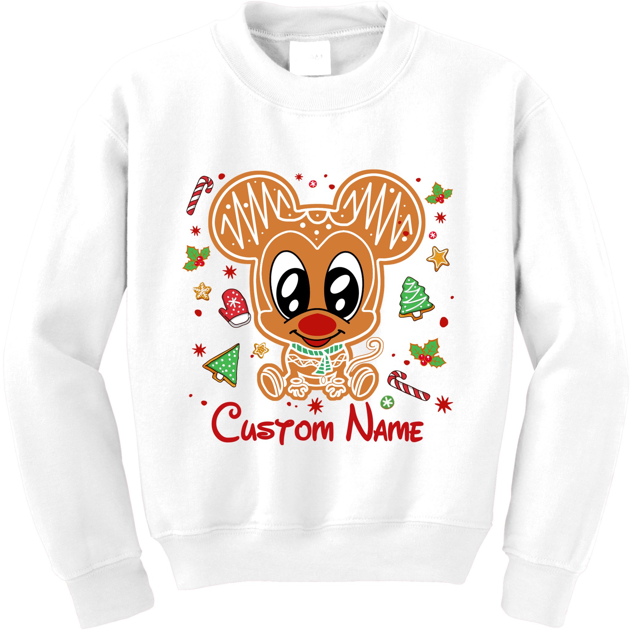 Personalized Custom Name Cute Mouse Christmas Love Mouse Gift Birthday Kids Sweatshirt