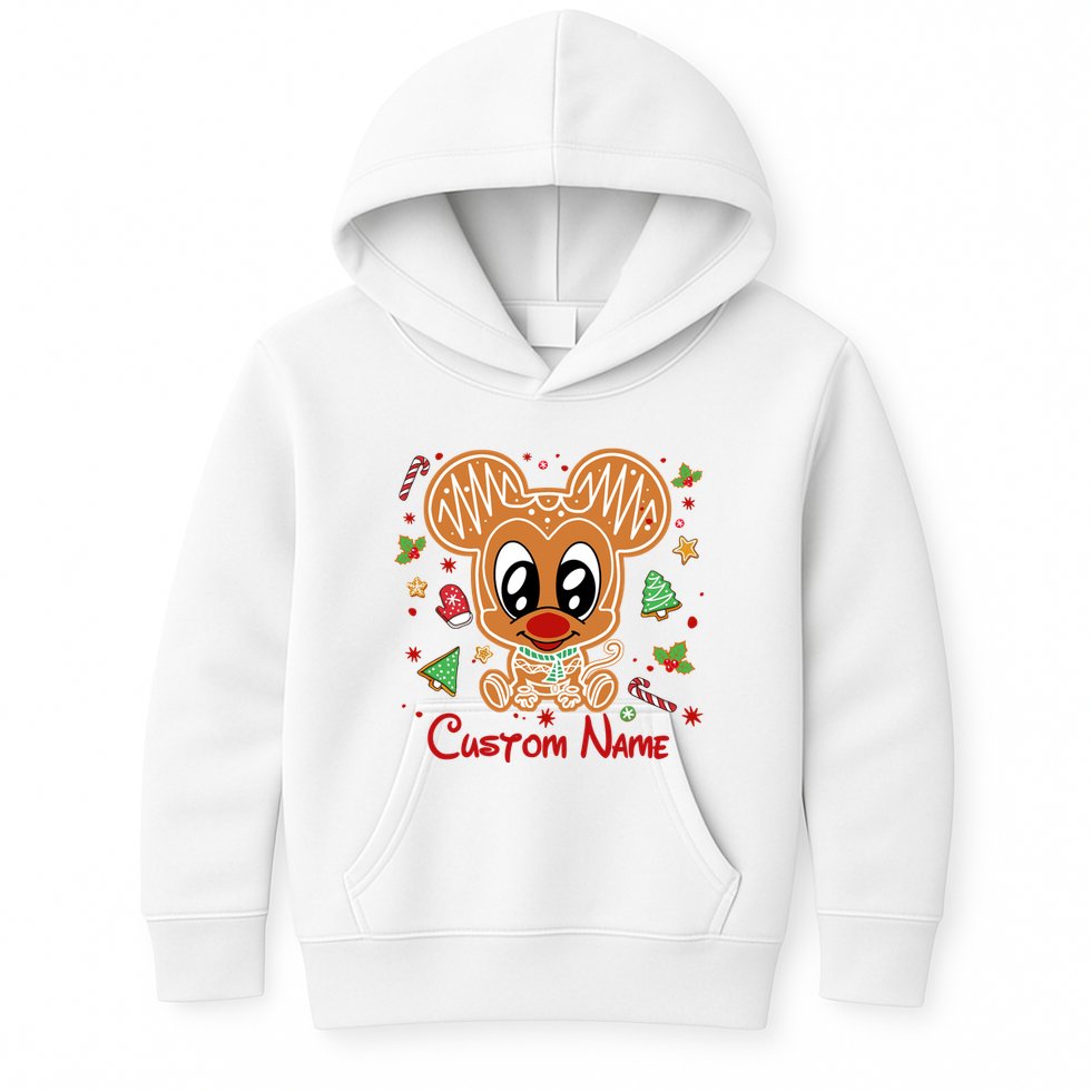 Personalized Custom Name Cute Mouse Christmas Love Mouse Gift Birthday Kids Hoodie