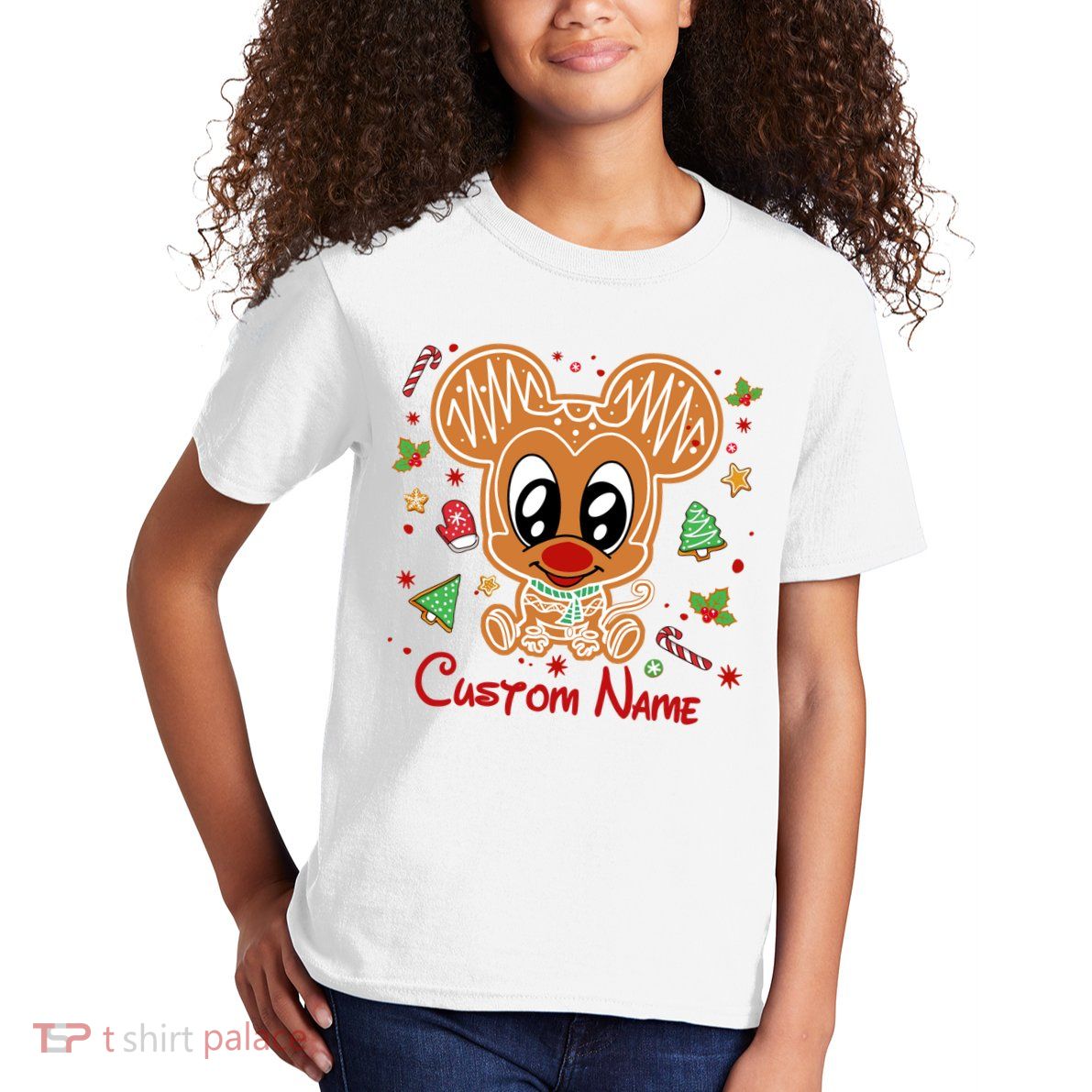 Personalized Custom Name Cute Mouse Christmas Love Mouse Gift Birthday Kids T-Shirt