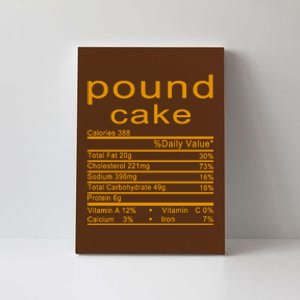 Pound Cake Nutrition Facts Label Canvas