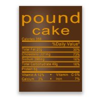 Pound Cake Nutrition Facts Label Poster