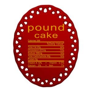 Pound Cake Nutrition Facts Label Ceramic Oval Ornament