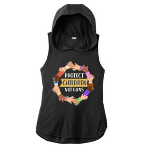 Protect Children Not Guns Ladies PosiCharge Tri-Blend Wicking Draft Hoodie Tank