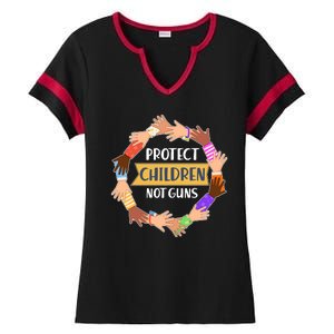 Protect Children Not Guns Ladies Halftime Notch Neck Tee