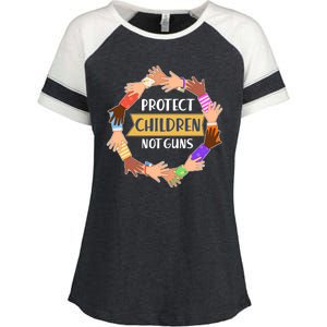 Protect Children Not Guns Enza Ladies Jersey Colorblock Tee