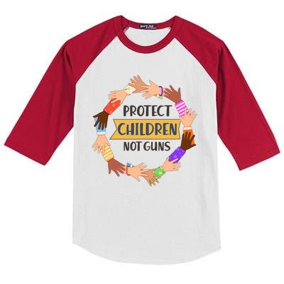 Protect Children Not Guns Kids Colorblock Raglan Jersey