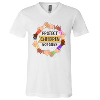 Protect Children Not Guns V-Neck T-Shirt