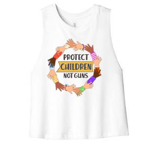 Protect Children Not Guns Women's Racerback Cropped Tank