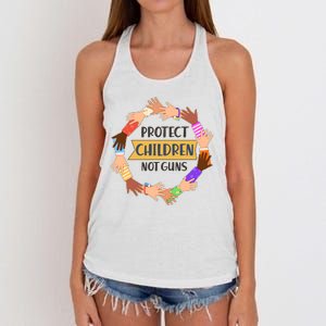 Protect Children Not Guns Women's Knotted Racerback Tank