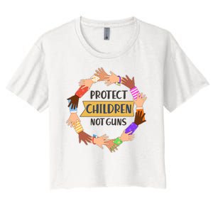 Protect Children Not Guns Women's Crop Top Tee