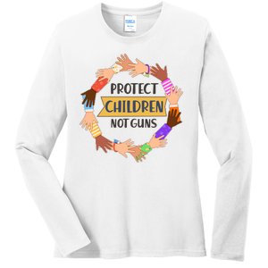 Protect Children Not Guns Ladies Long Sleeve Shirt