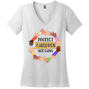 Protect Children Not Guns Women's V-Neck T-Shirt