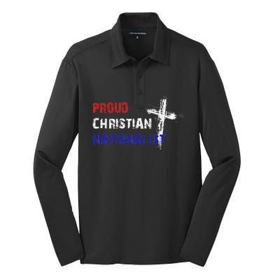 Proud Christian Nationalist Silk Touch Performance Long Sleeve Polo