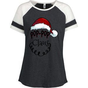 Poppop Claus New Christmas Santa Claus Gift Enza Ladies Jersey Colorblock Tee