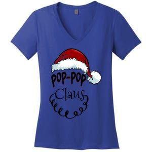 Poppop Claus New Christmas Santa Claus Gift Women's V-Neck T-Shirt