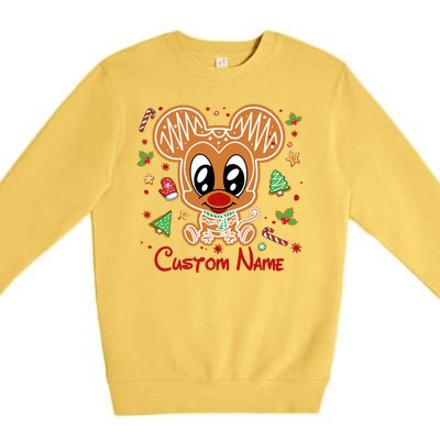 Personalized Custom Name Cute Mouse Family Christmas Premium Crewneck Sweatshirt