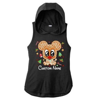 Personalized Custom Name Cute Mouse Family Christmas Ladies PosiCharge Tri-Blend Wicking Draft Hoodie Tank