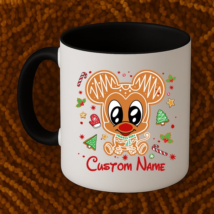 Personalized Custom Name Cute Mouse Family Christmas Mug