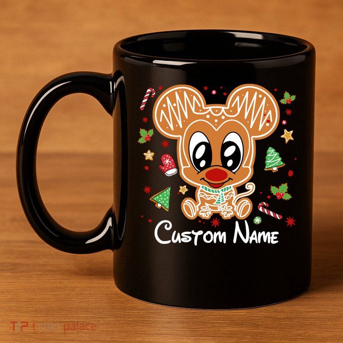 Personalized Custom Name Cute Mouse Family Christmas 11oz C Handle Ceramic Mug