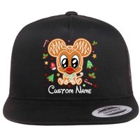 Personalized Custom Name Cute Mouse Family Christmas Flat Bill Trucker Hat