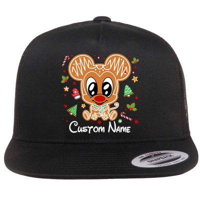 Personalized Custom Name Cute Mouse Family Christmas Flat Bill Trucker Hat