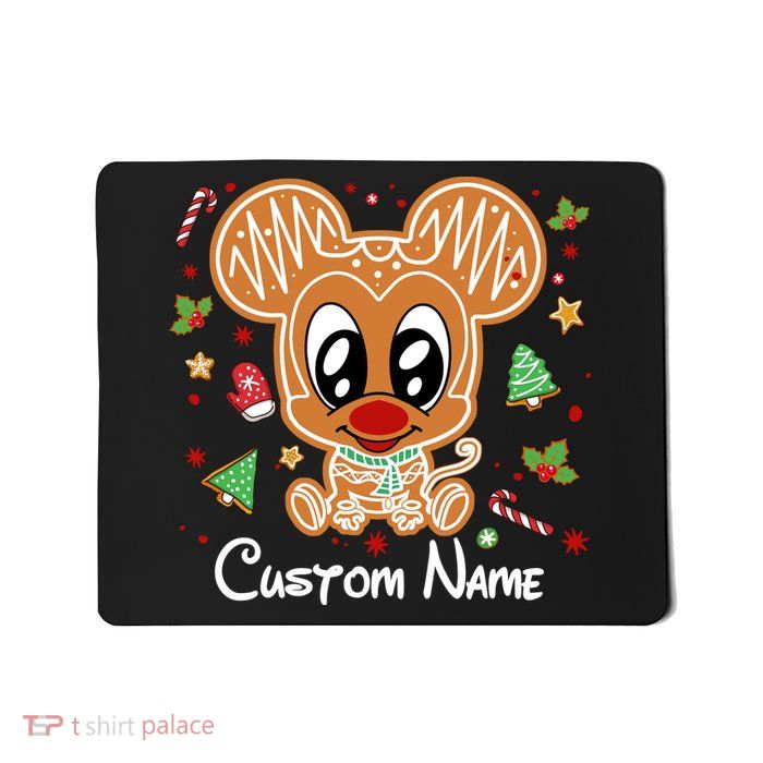 Personalized Custom Name Cute Mouse Family Christmas Mousepad