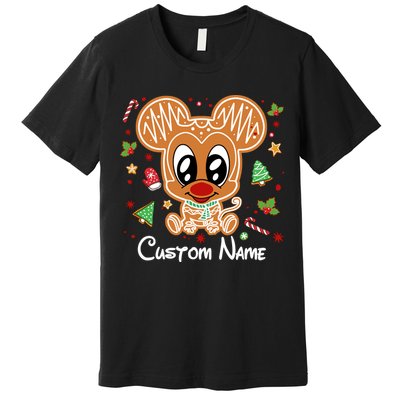 Personalized Custom Name Cute Mouse Family Christmas Premium T-Shirt