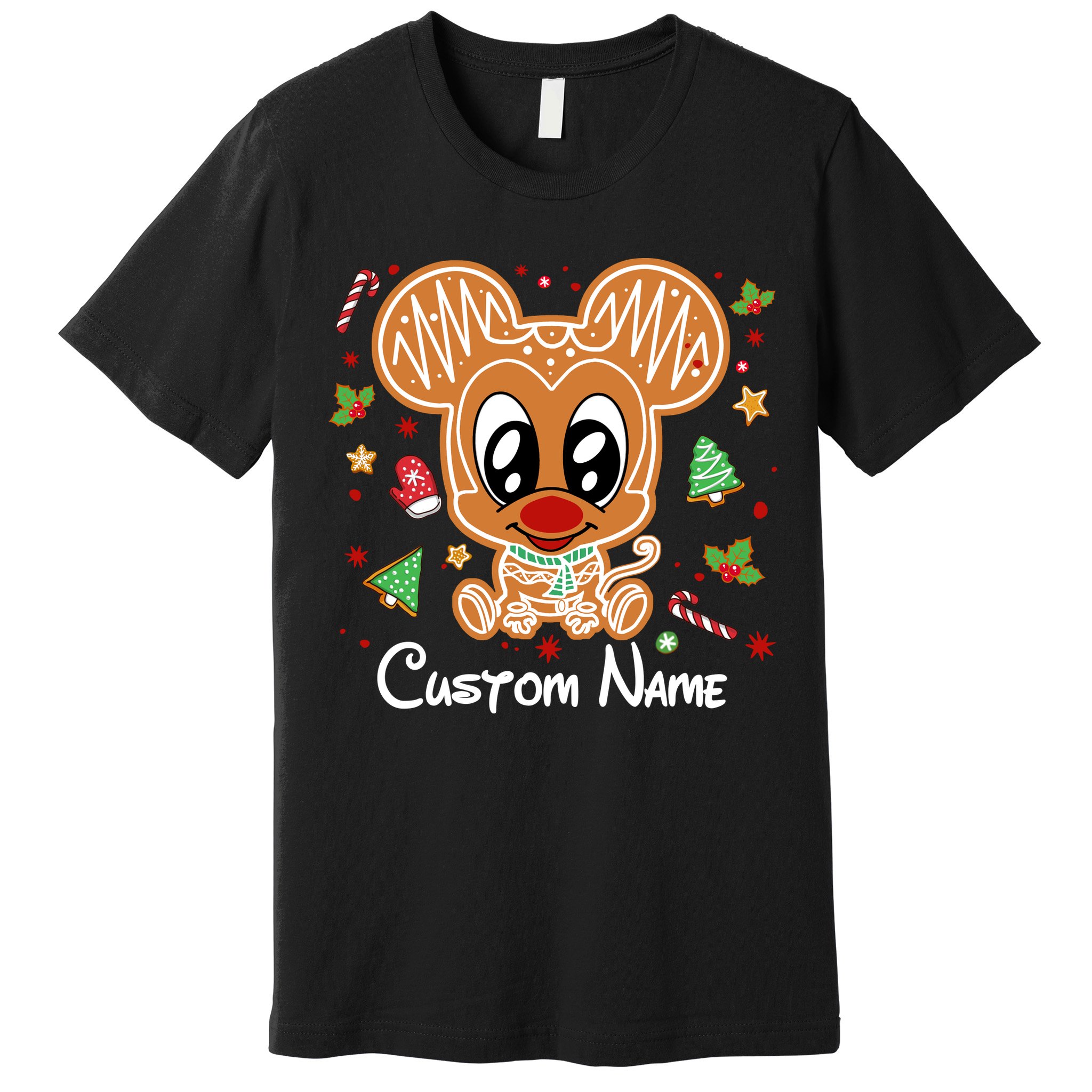 Personalized Custom Name Cute Mouse Family Christmas Premium T-Shirt
