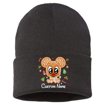 Personalized Custom Name Cute Mouse Family Christmas Sustainable Knit Beanie