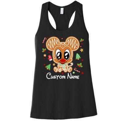 Personalized Custom Name Cute Mouse Family Christmas Women's Racerback Tank