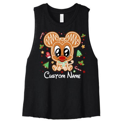 Personalized Custom Name Cute Mouse Family Christmas Women's Racerback Cropped Tank