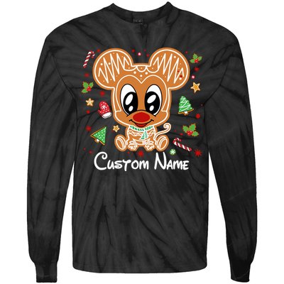 Personalized Custom Name Cute Mouse Family Christmas Tie-Dye Long Sleeve Shirt