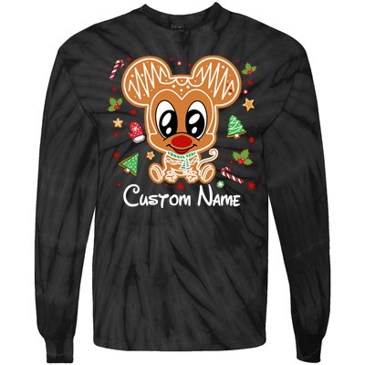 Personalized Custom Name Cute Mouse Family Christmas Tie-Dye Long Sleeve Shirt