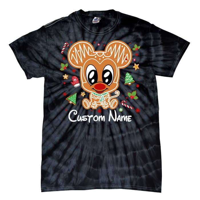 Personalized Custom Name Cute Mouse Family Christmas Tie-Dye T-Shirt