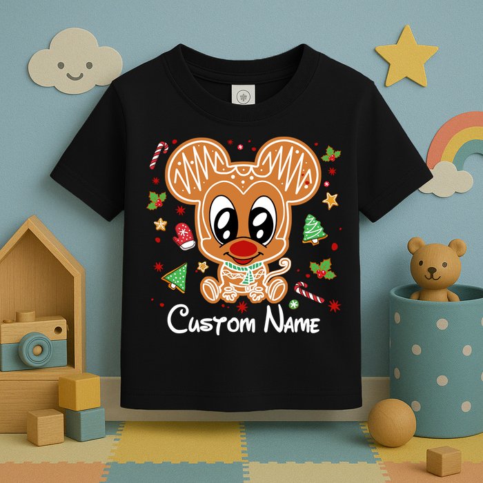 Personalized Custom Name Cute Mouse Family Christmas Toddler T-Shirt
