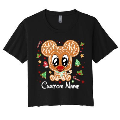 Personalized Custom Name Cute Mouse Family Christmas Crop Top